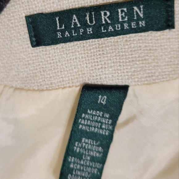 Lauren: Vintage Ralph Lauren  Linen Women Business Jacket - Picture 6 of 9